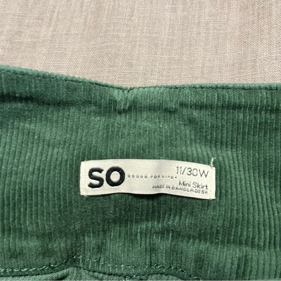 Corduroy Green A-Line Mini Skirt Y2K 90s Size 11 Casual Preppy Summer Fall - Picture 4 of 7